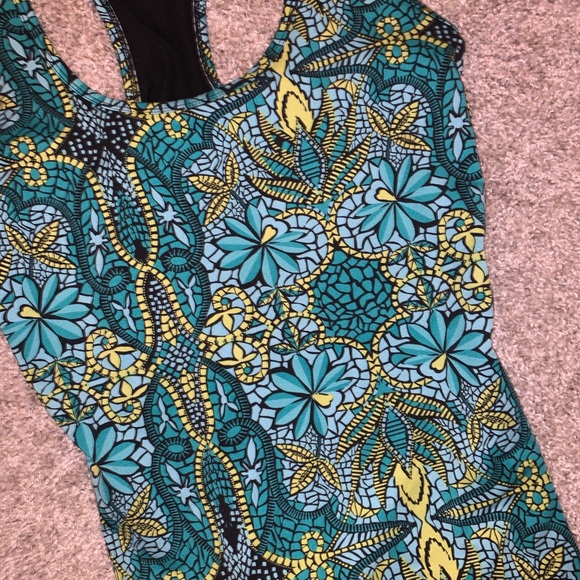 Tulah Blue & Yellow Floral tank top size S - Picture 4 of 8